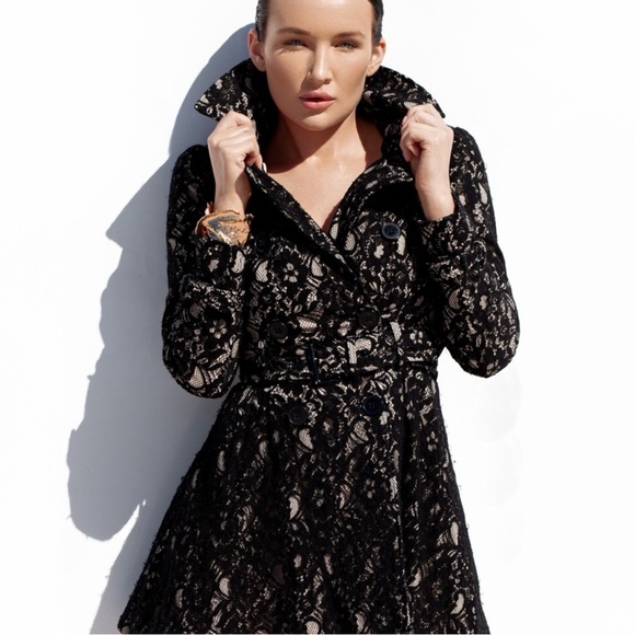 Bebe Black Lace Belted Jacket with Corset Back - Picture 3 of 14